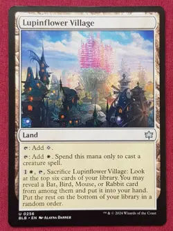 Magic The Gathering BLOOMBURROW LUPINFLOWER VILLAGE land card MTG - Image 1