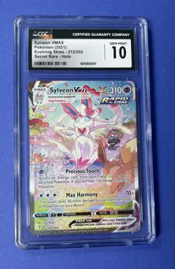 2021 Pokemon Sylveon VMAX Evolving Skies Secret Rare Holo CGC 10 GEM MINT - Image 1