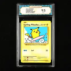 TQG 9.5 MINT+ 2016 Pokemon ENG Surfing Pikachu #XY-EV 111/108 R - Image 1