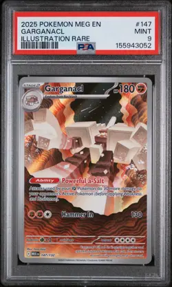 2025 POKEMON MEG EN-MEGA EVOLUTION ILLUSTRATION RARE #147 GARGANACL PSA 9 - Image 1