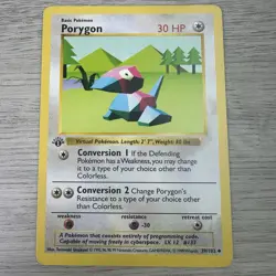 Pokemon Porygon 39/102 Base Set 1st Edition Shadowless WOTC LP/NM - Image 1