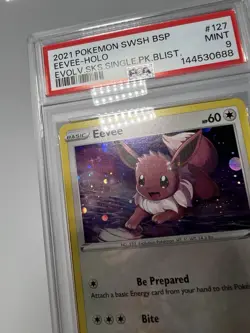 Pokemon Eevee Evolving Skies Blister Pk. Holo Promo SWSH127 PSA 9 Mint Swirl - Image 2