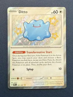 Ditto - 201/091 - Pokemon Paldean Fates Baby Shiny - NM - Image 1