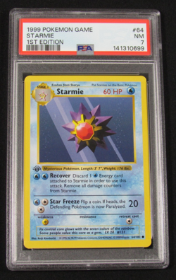 1999 Pokemon Game STARMIE 1ST EDITION 64/102 PSA 7 NM - Image 1