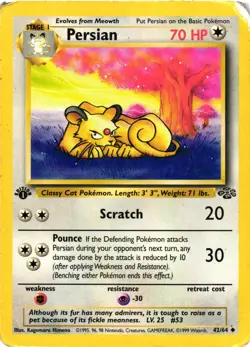 Pokemon TCG Persian 42/64 Uncommon 1st Edition DMG - Image 1