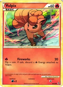 Pokemon TCG Vulpix 68/95 Regular HGSS Unleashed HP - Image 1