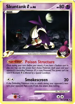 Pokemon TCG Skuntank 94/127 Platinum Common LP/MP - Image 1
