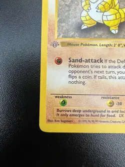 Pokemon Sandshrew Base Set 62/102 1st Edition Gray Stamp Moderately Played MP - Image 5