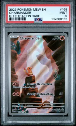 2023 Pokemon 151 Charmander Illustration Rare 168/165 PSA 9 - Image 1