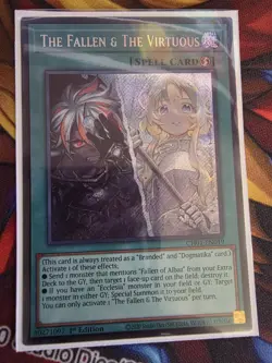 Yu-Gi-Oh! The Fallen & The Virtuous Secret Rare CH01-EN011st Edition NM - Image 1