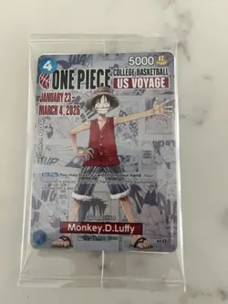 Bandai Namco One Piece Card Game Monkey D. Luffy P-055 Promo Holo 5000 Power - Image 1