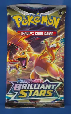 Pokemon "Brilliant Stars" Sealed 10-Card Booster Pack (Charizard) X1 - Image 1