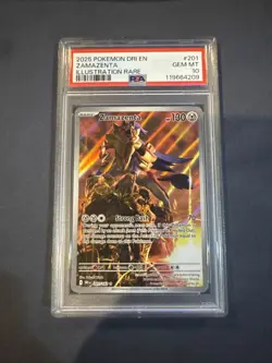 2025 POKEMON DRI EN-DESTINED RIVALS ILLUSTRATION RARE #201 ZAMAZENTA PSA 10 - Image 1