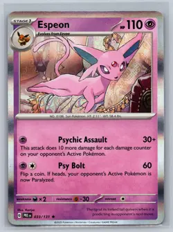 Espeon 033/131 Holo Rare Prismatic Evolutions Pokemon Card Holo A014-029 NM - Image 1
