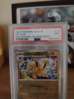 Pokemon Card 2023 Jolteon SV2a Japanese Master Ball Reverse Holo PSA 9 Mint Card - Image 2