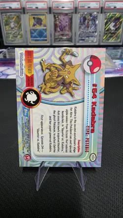 #64 Kadabra Topps Blue TV Animation Pokemon Card 2000 holo foil - Image 2