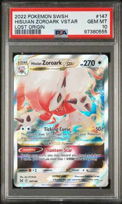 2022 POKEMON SWORD & SHIELD LOST ORIGIN #147 HISUIAN ZOROARK VSTAR PSA 10 - Image 1