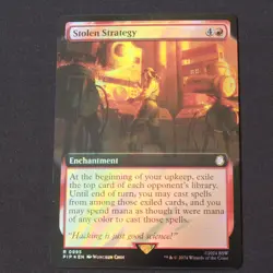 Stolen Strategy (Extended Art) (Surge Foil) 995 MTG Fallout (PIP) Rare FOIL NM - Image 1