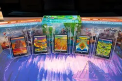 MTG SECRET LAIR CHAOS VAULT “STRANGE SANDS” FULL LANDS FOIL SET **MINT!!!** - Image 1