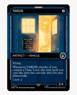 TARDIS (Showcase) | MTG WHO | EDH Commander Vehicle Cascade Planeswalk | NEW NM - Image 1