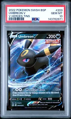 Pokemon SW&SH Black Star Promos Umbreon V SWSH203 PSA 10 - Image 1