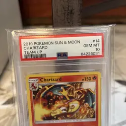 2019 POKEMON SUN & MOON TEAM UP CHARIZARD #14 - PSA 10 GEM MINT - Image 3