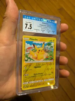 Pikachu 30/111 Crimson Invasion Reverse Holo CGC 7.5 Near Mint Pokemon Subgrades - Image 1