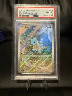 2023 POKEMON MEW EN-151 ILLUSTRATION RARE #170 SQUIRTLE PSA 8 - Image 1