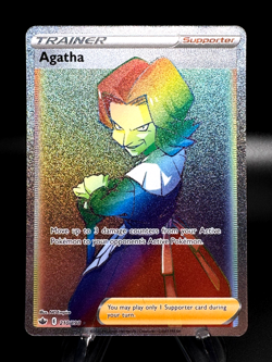 Pokemon Chilling Reign AGATHA Rainbow Secret Rare Full Art Trainer #210/198 - Image 1