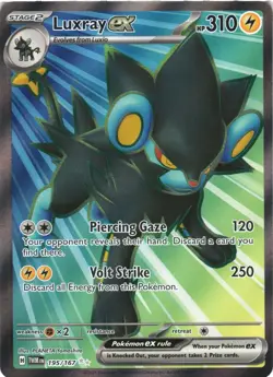 LUXRAY EX 195/167 ULTRA RARE TWILIGHT MASQUERADE POKEMON NEAR MINT - Image 2