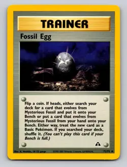 Fossil Egg 72/75 Uncommon Neo Discovery Pokemon Unlimited MP - Image 1