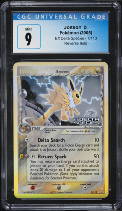 2005 Pokemon EX Delta Species Reverse Holo Jolteon #7 CGC 9 - Image 1