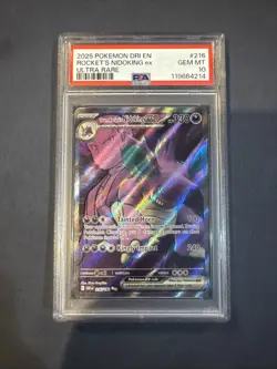 2025 Pokemon Destined Rivals Team Rockets Nidoking EX #216 Ultra Rare PSA 10 - Image 1