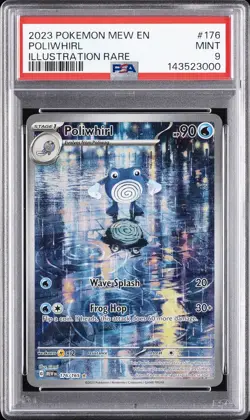 2023 POKEMON MEW EN-151 ILLUSTRATION RARE #176 POLIWHIRL PSA 9 - Image 1