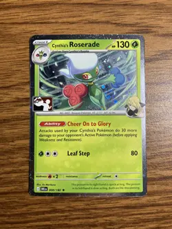 Pokemon TCG Cynthia's Roserade Cosmo Holo Prize Pack 008/182 NM Play Stamp - Image 1