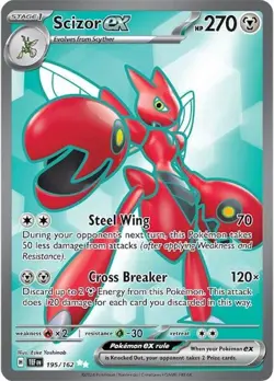 SCIZORE EX 195/162 TEMPORAL FORCES POKEMON (ULTRA RARE FULL ART, NM) - Image 1