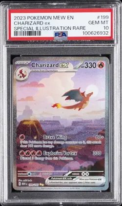 2023 POKEMON MEW EN-151 SPECIAL ILLUSTRATION RARE #199 CHARIZARD EX PSA 10 - Image 1