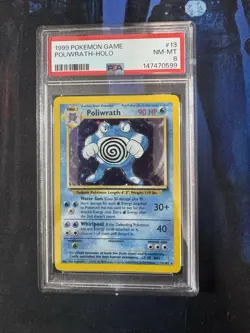 Poliwrath Holo Rare Pokemon TCG Base Set 13/102 PSA 8, New cert! - Image 1
