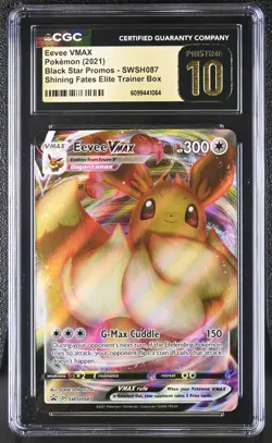 PRISTINE CGC 10 EEVEE VMAX SWSH087 SHINING FATES ETB BLACK STAR PROMO POKEMON - Image 1