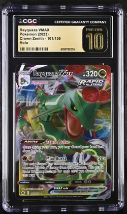 2023 POKEMON CROWN ZENITH - HOLO #101/159 RAYQUAZA VMAX CGC 10 PRISTINE - Image 1