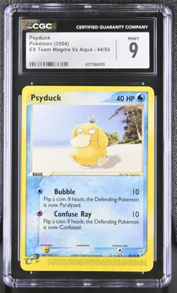 Psyduck CGC 9 Pokemon 2004 EX Team Magma vs Team Aqua 44/95 Low POP - Image 1