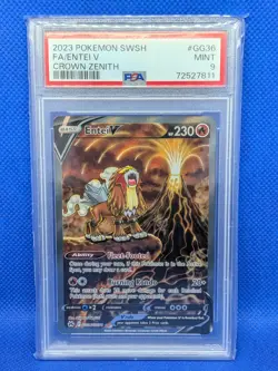2023 POKEMON SWORD AND SHIELD CROWN ZENITH #GG36 FA/ENTEI V CROWN ZENITH PSA 9 - Image 1