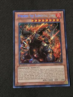 Pyrorex the Elemental Lord CBLZ-EN040 Secret Rare 1st Edition NM Yugioh - Image 1