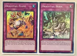 Yugioh! - Dracotail Flame + Horn- JUSH- Super Rare - 1'st Ed. - NM/M - Image 1