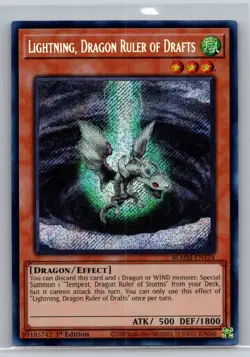 Lightning, Dragon Ruler Of Drafts - Secret Rare 1st Ed. BLMM-EN124 - YuGiOh - Image 1