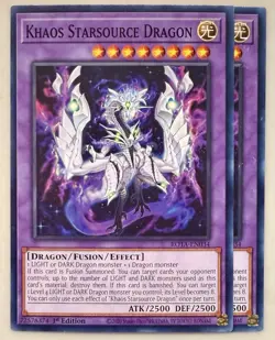 2X Yugioh Khaos Starsource Dragon ROTA-EN034 Common 1st Edition NM - Image 1