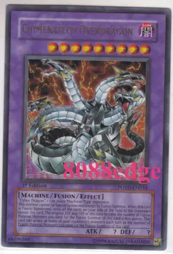 YuGiOh "CHIMERATECH OVERDRAGON" POTD-EN034 1st EDITION ULTRA RARE GOLD Yu-Gi-Oh! - Image 1