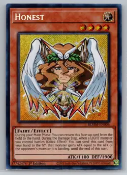 YUGIOH BLMM-EN006 Honest CHIBI ART Secret Rare 1st Edition - Image 1