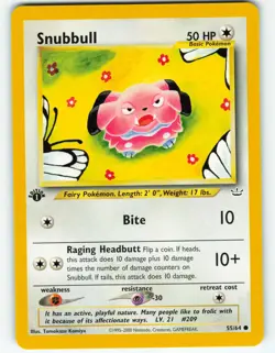 Snubbull - 1st Edition - 55/64 Neo Revelation - Pokemon TCG - 2001 - Image 1