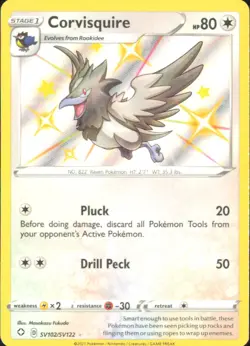 Pokemon TCG - Corvisquire Shining Fates: Shiny Vault SV102/SV122 NM - Image 1